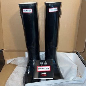 Hunter Boots Shiny Black size 10